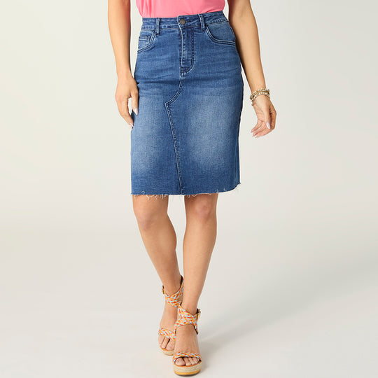 EverStretch Short Skirt - Medium Denim banner